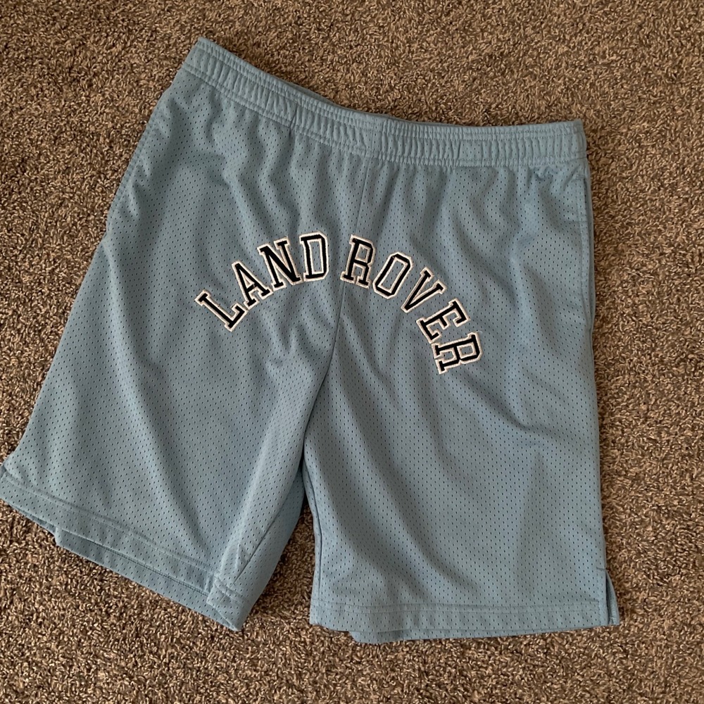 PacSun x Land Rover Mens Medium Blue Mesh Basketball Shorts Graphic